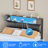 Storage Upholstered PU Headboard With LED Lights & Charging Station-1609409995-1609409993