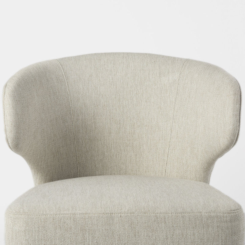 Niles Upholstered Dining Chair, Cream, Dark Brown