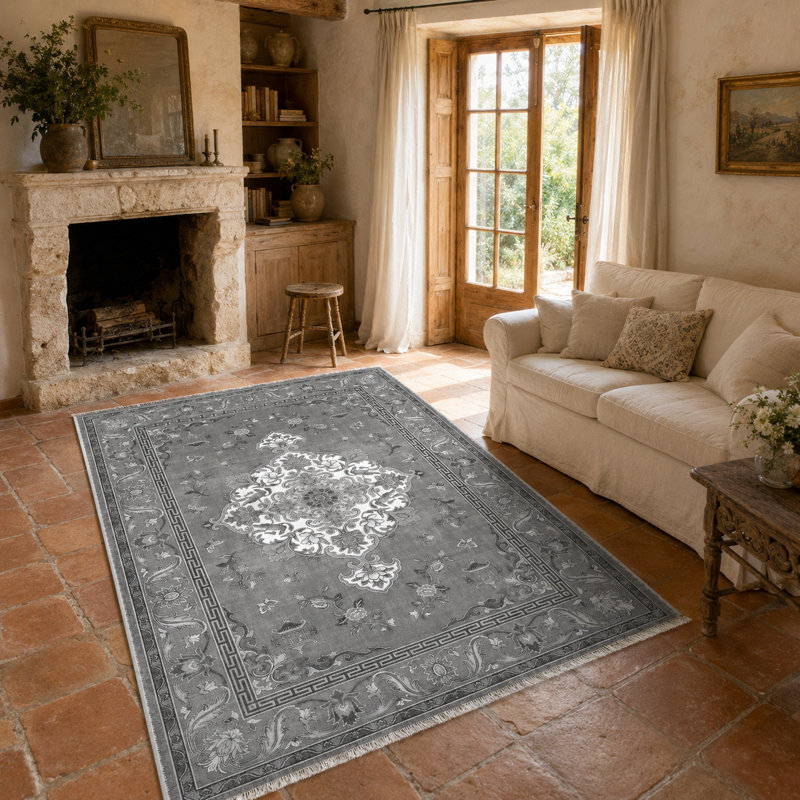 Oriental Cotton and Chenille Flatweave Area Rug, 60 x 100 cm