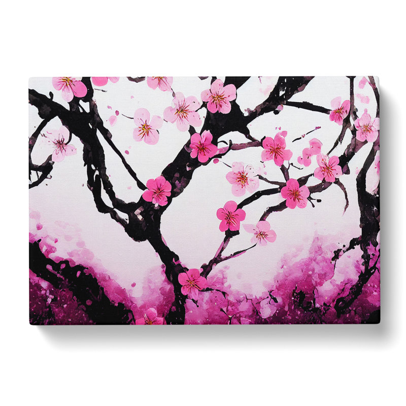 Cherry Blossom Tree Flowers Vol.1 - Wrapped Canvas, 35cm H x 50cm W x 3cm D