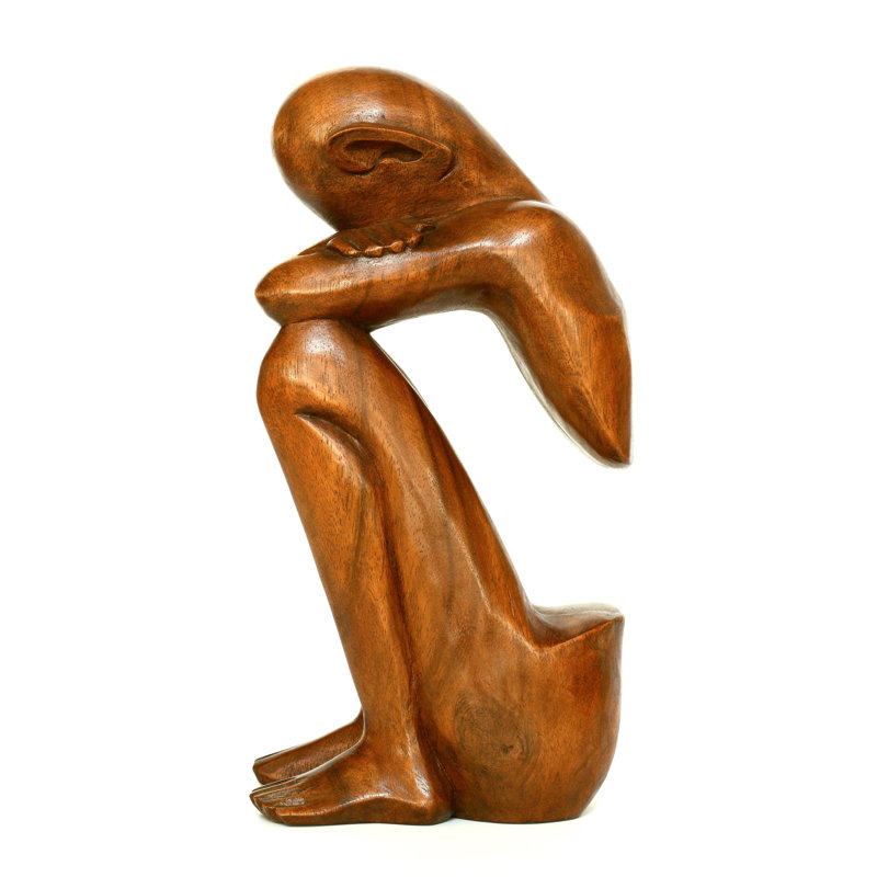 Statue de sculpture abstraite en bois sculpté à la main Hariwon 12