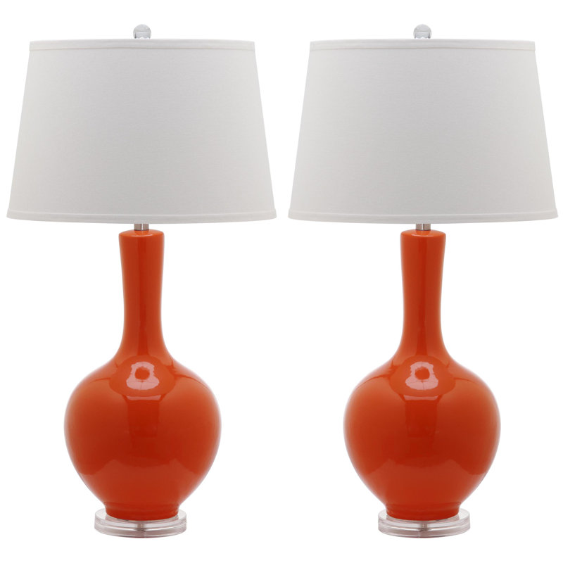 Minha Ceramic Table Lamp, Orange