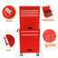 Coffre à outils verrouillable en métal à 6 roulettes - 4 roulettes, rouge pour atelier avec boîte de rangement amovible-813620254
