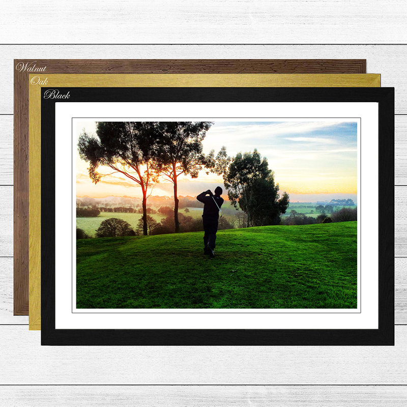 Golf Landscape Framed Photographic - Framed Print, Black