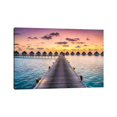 Luxury Beach Resort, Maldives by Jan Becke - Wrapped Canvas Print