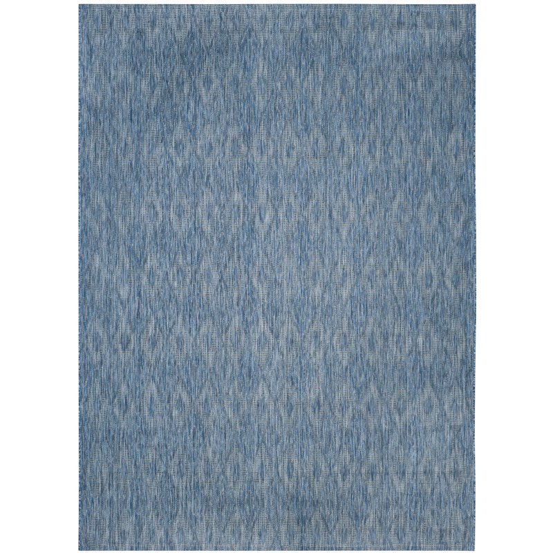 Colon Hooked Navy Indoor/Outdoor Rug, Rectangle 201 x 290 cm