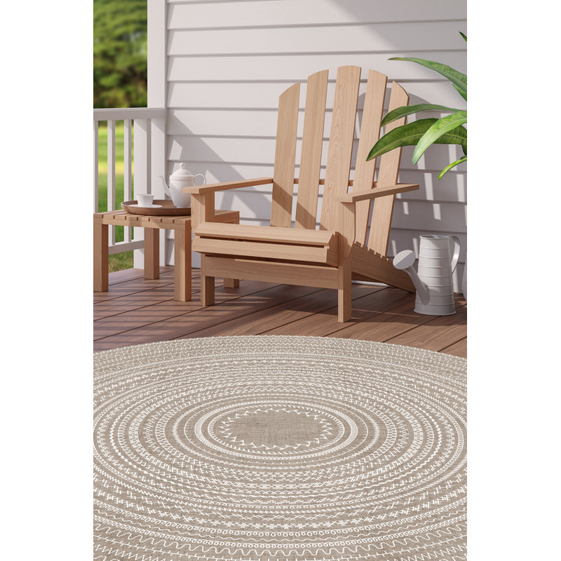 Bursten Round Vinyl Area Rug, Round 200cm