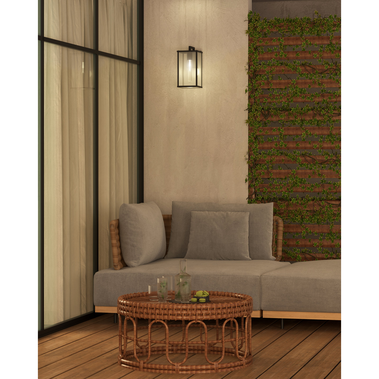 Midas Single Light Outdoor Wall Light, 12.375" H x 6.375" W x 8.875" D