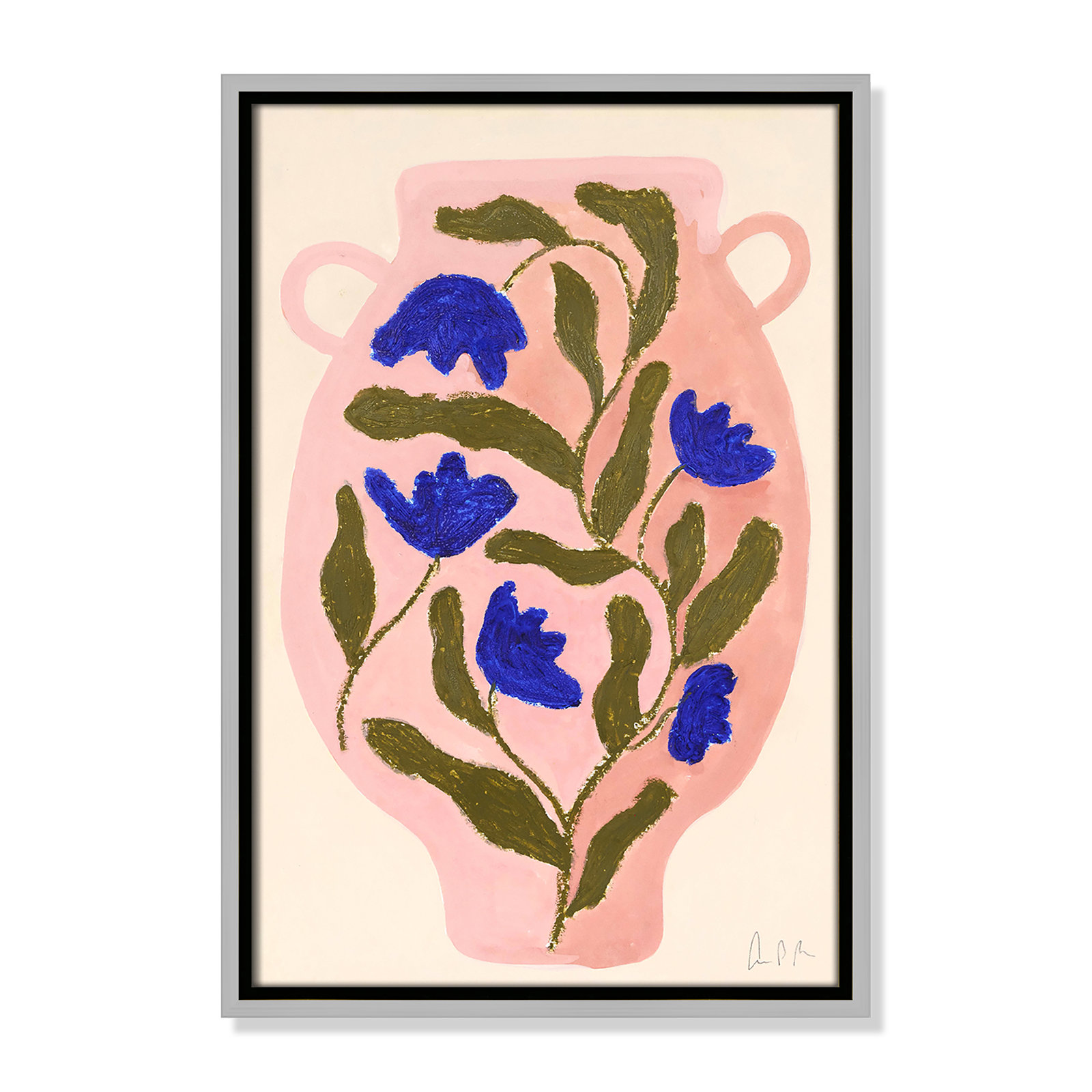 Vase No. 01 Print by Camilla Bergqvist, Silver, 19.5" H x 13.5" W