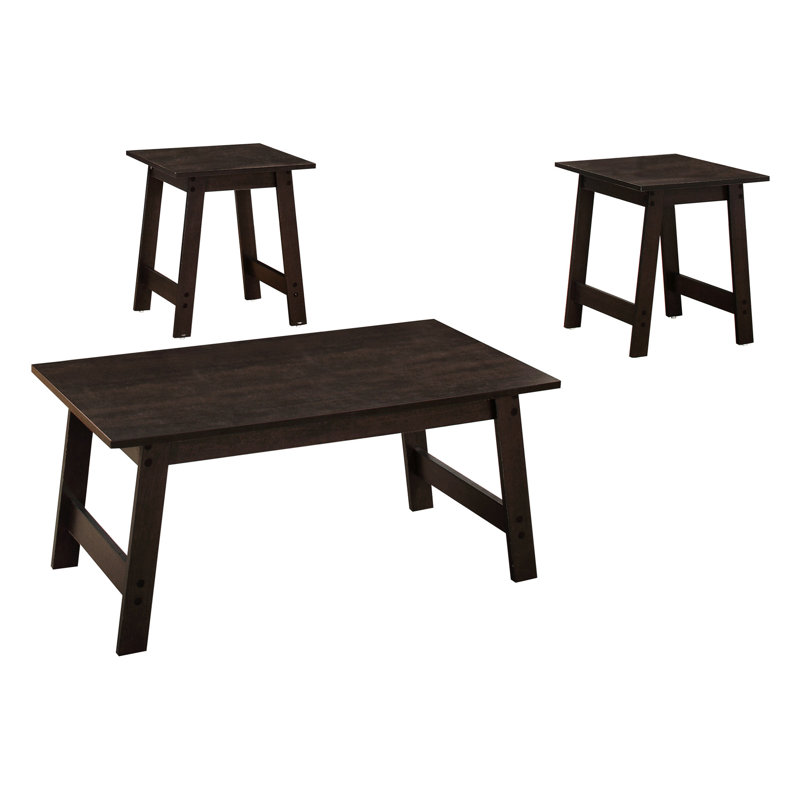 Table transitionnelle 3 pièces - Tables basses, de bout et d'appoint en brun avec dessus spacieux