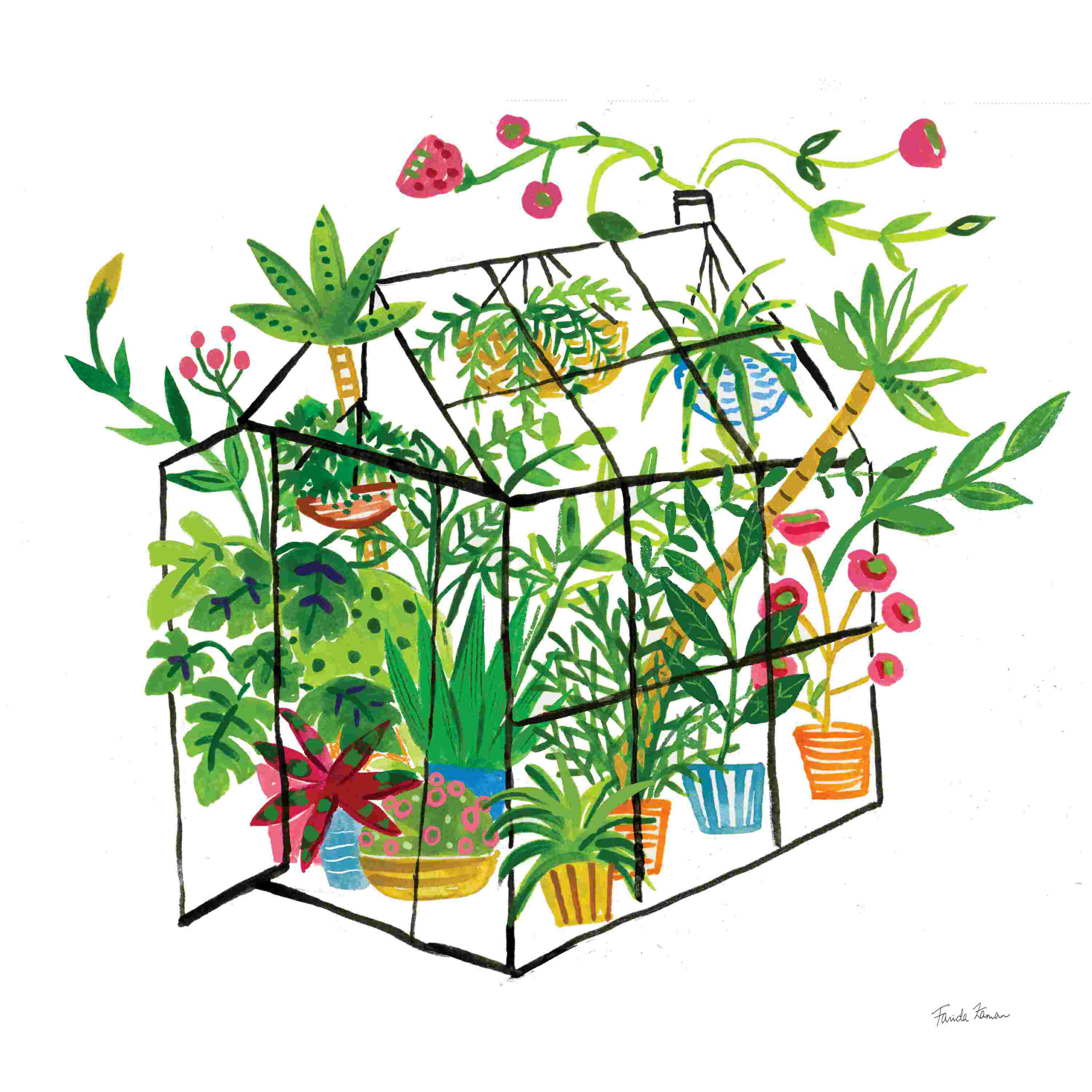 Bay Isle Home " Greenhouse Blooming V " by Farida Zaman Painting Print