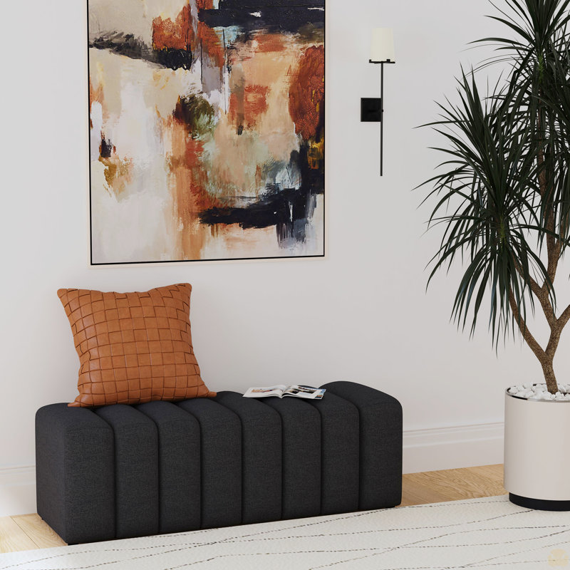 Banc d'appoint rembourré en tissu