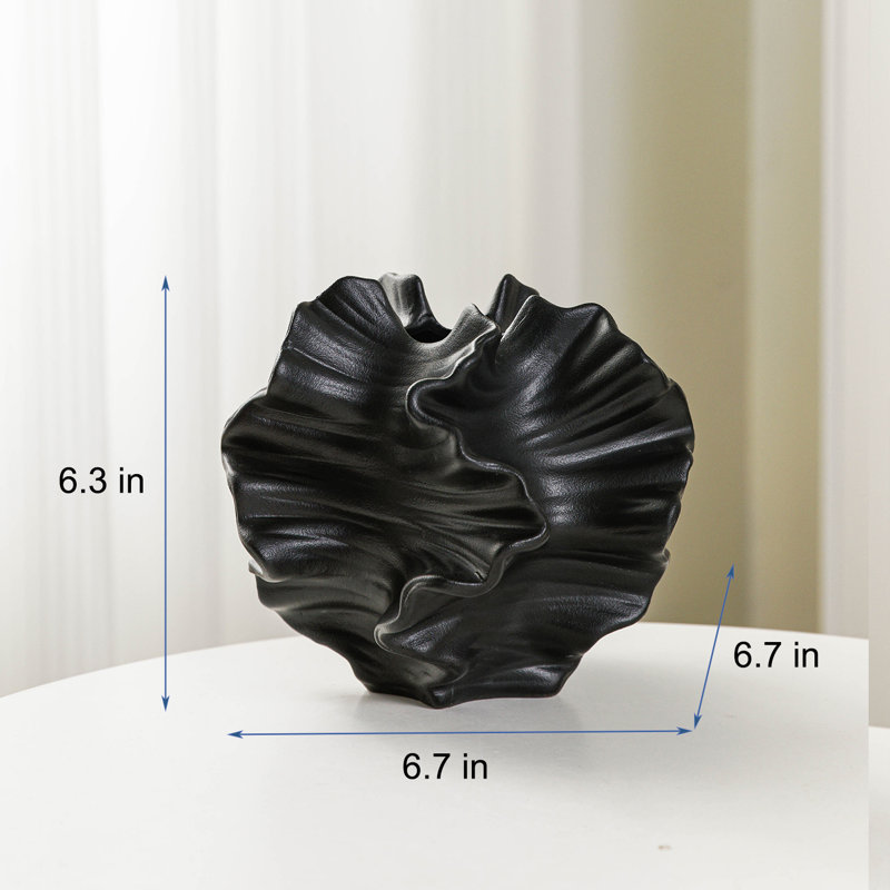 Vase de table en céramique / porcelaine fabriqué à la main Kamran, Noir
