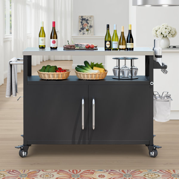 Latitude Run® Outdoor 55.5" Kitchen Island with 304 Stainless Steel ...