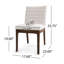 Ensemble de salle à manger rembourré de style Mid-Century 7 pièces, structure en bois d'hévéa, finition beige et noyer - parfait pour les repas en famille
