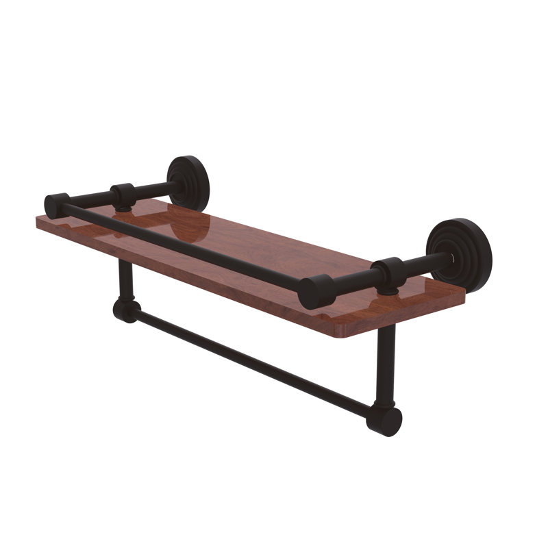 Beresford Bracket Shelf with Towel Bar, Oil Rubbed Bronze, 5" H x 16" W x 5" D