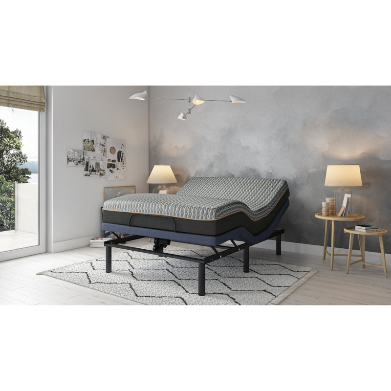 Adjustable Queen Bed Base With Head & Foot Adjustment, Wireless Remote Control, 2 Chargers, Connection, 3 Settings, Massaging Feature, Led Lights, Battery Backup, Legs Queen-size And Position