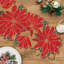 Chemin de table brodé rouge perlé avec broderie en verre pour table de salle à manger et décoration intérieure