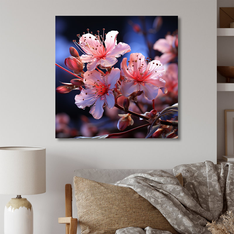 Rhododendron rose, beauté élégante sur toile, H 24 po x l 24 po x P 1 po, Toile tendue