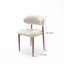 Ensemble de 4 chaises d'appoint de style campagnard, revêtues de chenille avec structure en métal, de couleur beige, taille compacte pour la salle à manger de cuisine