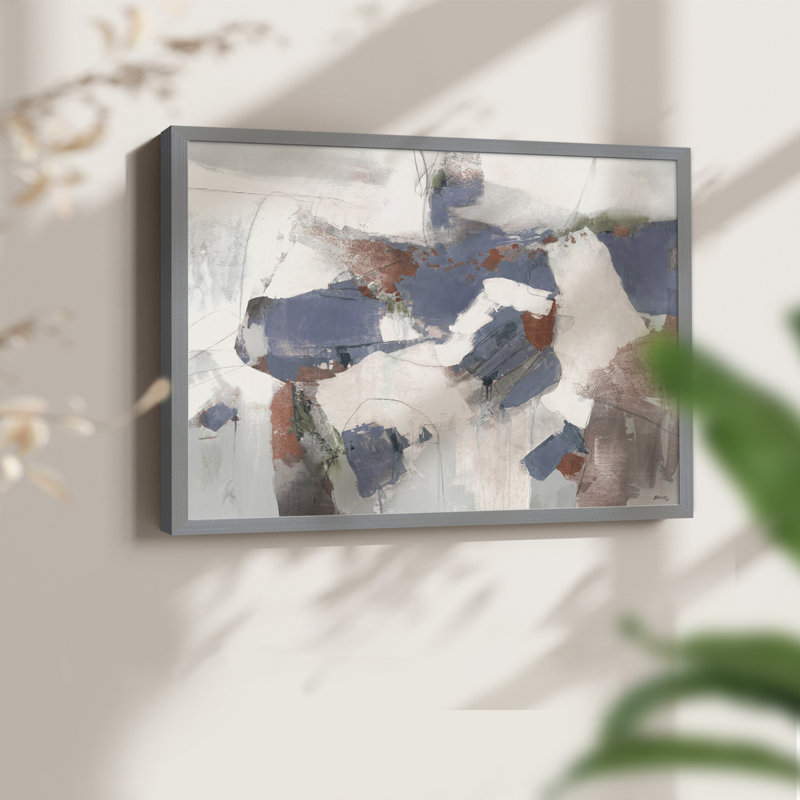 Blue Abstract -Framed Print - Restickable, Grey, 16" H x 20" W