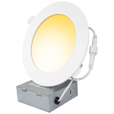 6" Led Recessed Lighting Kit Selectable Colour Temperature Dimmable Air-tight Ic Rated 12pk