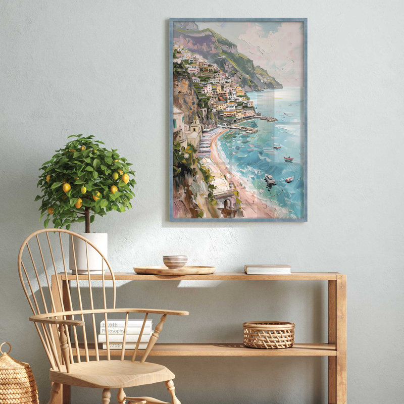 «Coastal Charm», impression encadrée sur papier par Azure Artisanal Studio, Ciel électrique, H 37 po x l 25 po x P 1,375 po