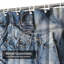 Rideau de douche en tissu bleu avec 12 crochets-1818981377