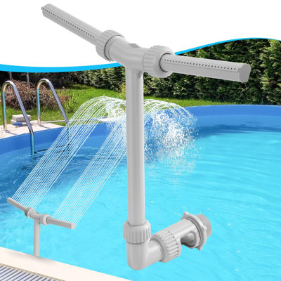 Pool Fountain Dual Spray Waterfall for Above Ground and Inground Pools, Adjustable High-Pressure Pool Sprinkler Accessory