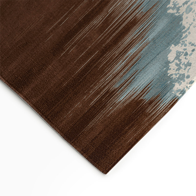 Tapis intérieur et extérieur brun Watercolor, Rectangulaire 3 pi x 5 pi