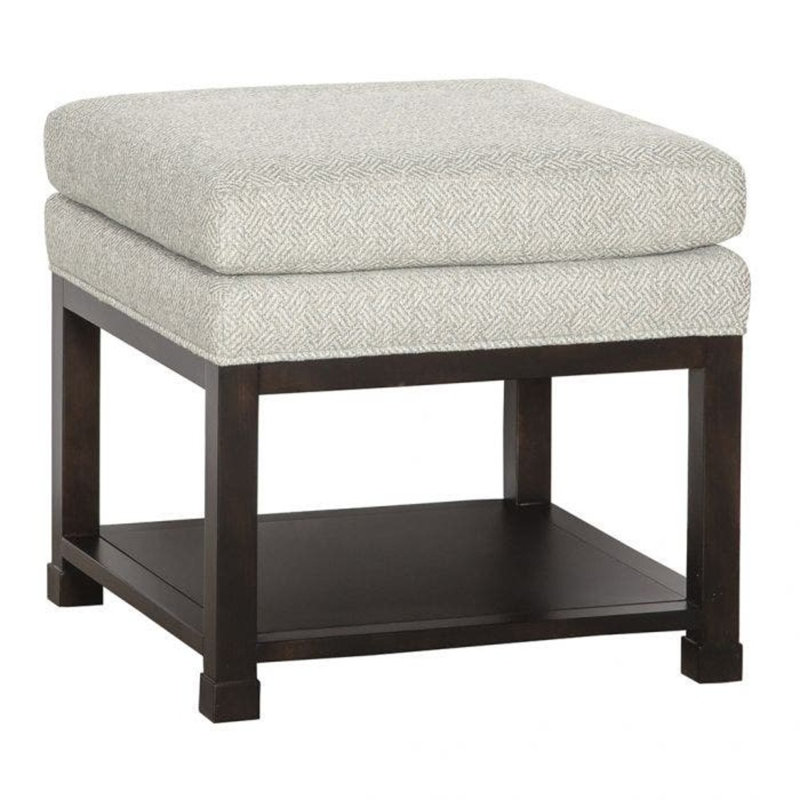 Libby Langdon 20.5" Wide Square Standard Ottoman with Storage, Walnut, 8789 Sage