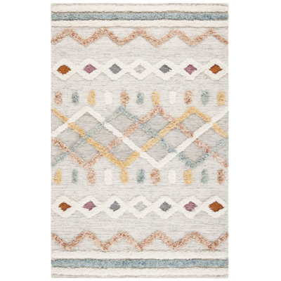 Tapis ivoire en laine touffeté à la main Kara
