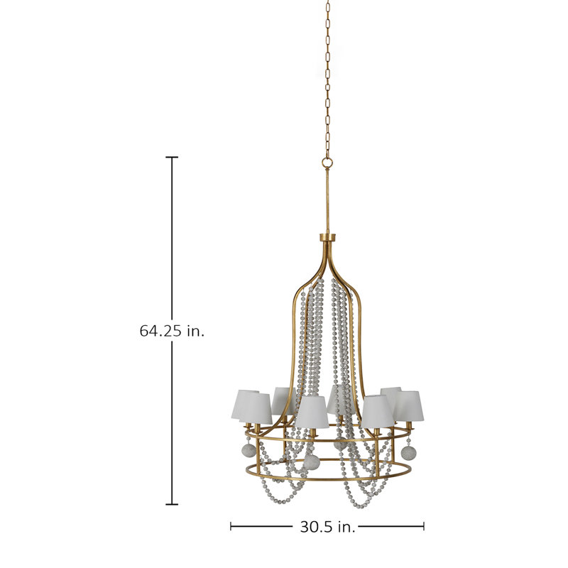 Neville 1 - Light Candle Style Empire Chandelier with Wood Accents