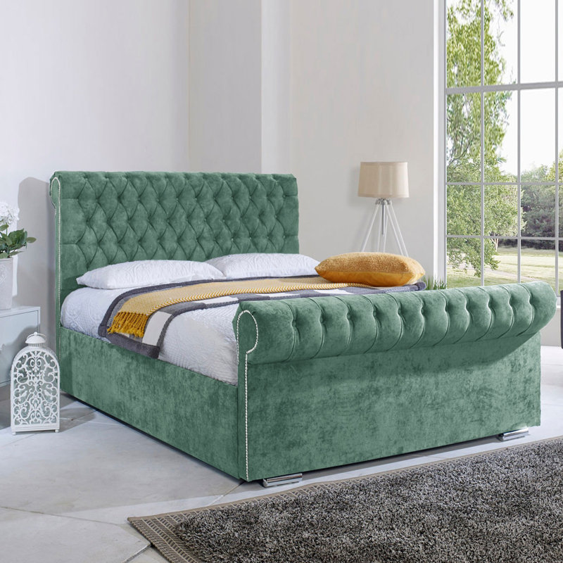 Fancy_Sleigh Bed, Duck Egg, Super King (6')