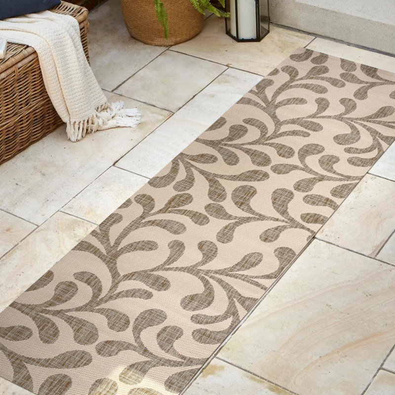 Elsea All Over Indoor/Outdoor Rug, Runner 2'2" x 8', Brown/Beige