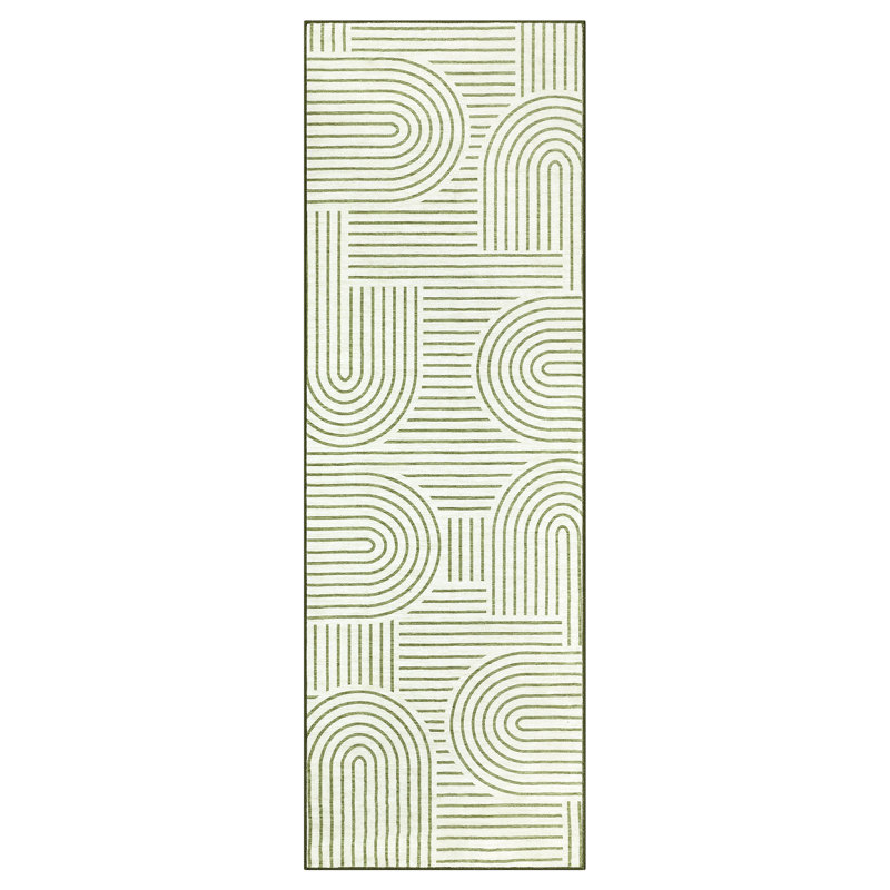 Modern Rainbow Striped Machine Washable Rug Stain Resistant Easy Cleaning Indoor Carpet With Non-Slip Backing Low Pile Floor Cover Non Shedding Folding Rug