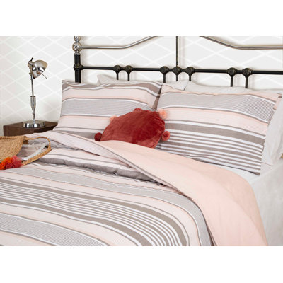Ensemble de housse de couette 100% coton 4 pièces orange / gris / blanc Cychosz