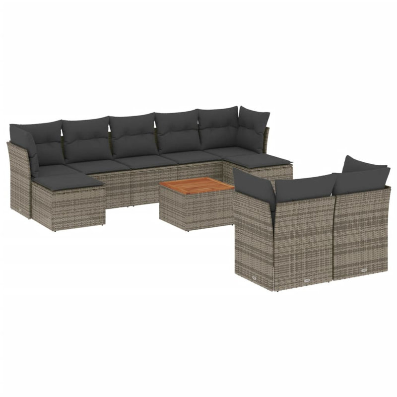 Vidaxl Garden Sofa Set PE Rattan Modular Removable Covers