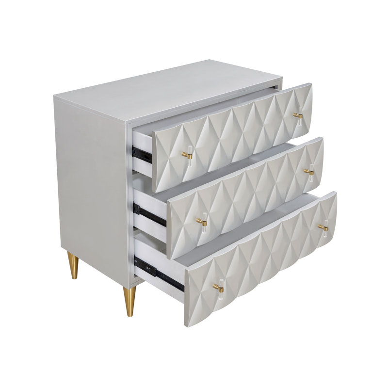 Armoire console argent métallique et champagne