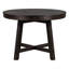 Table de salle à manger ronde extensible pour 4 à 6 personnes, bois massif, brun chaud, 58 pouces, style maison de campagne