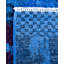 Tapis de couloir bleu moderne et contemporain en laine nouée à la main Caceres 2 pi 7 po x 8 pi 6 po