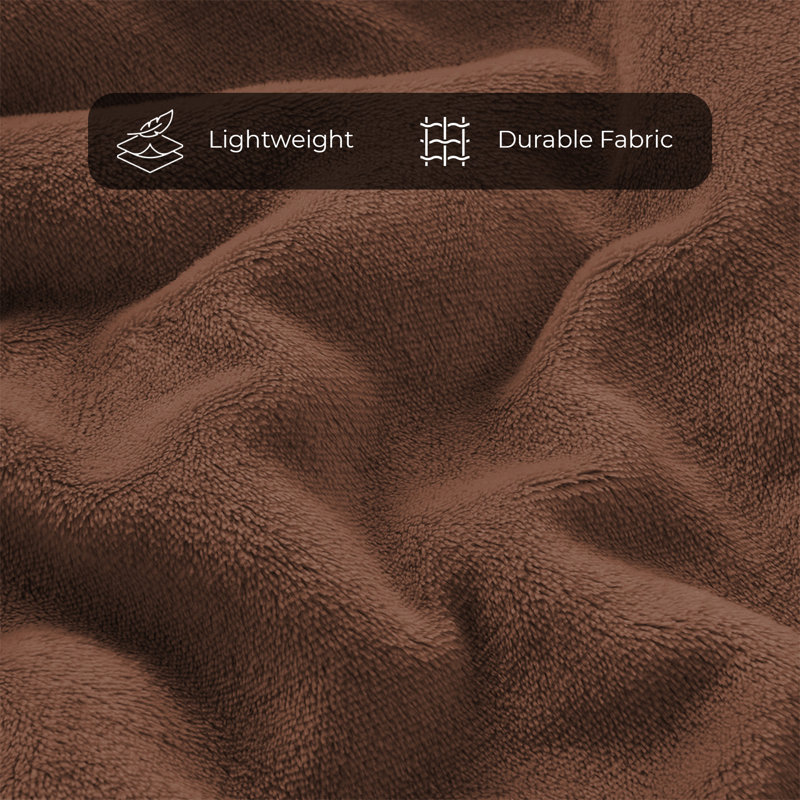 Faux Fur Reversible Fleece Throw Blanket – Soft & Cozy, Double (4'6), Camel
