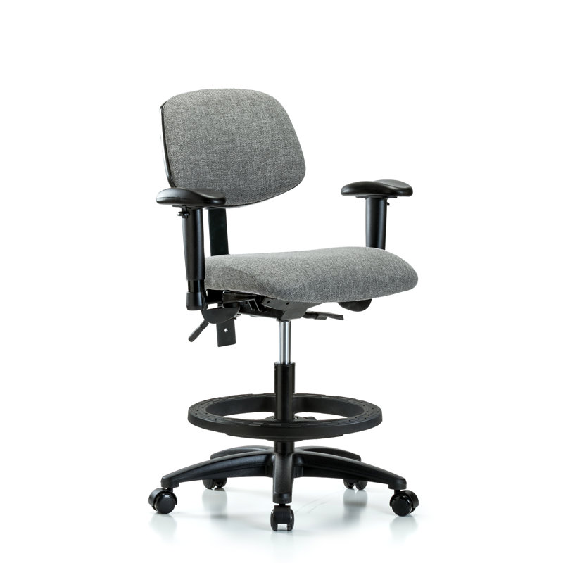 Drafting Chair, Casters, Gray, Included