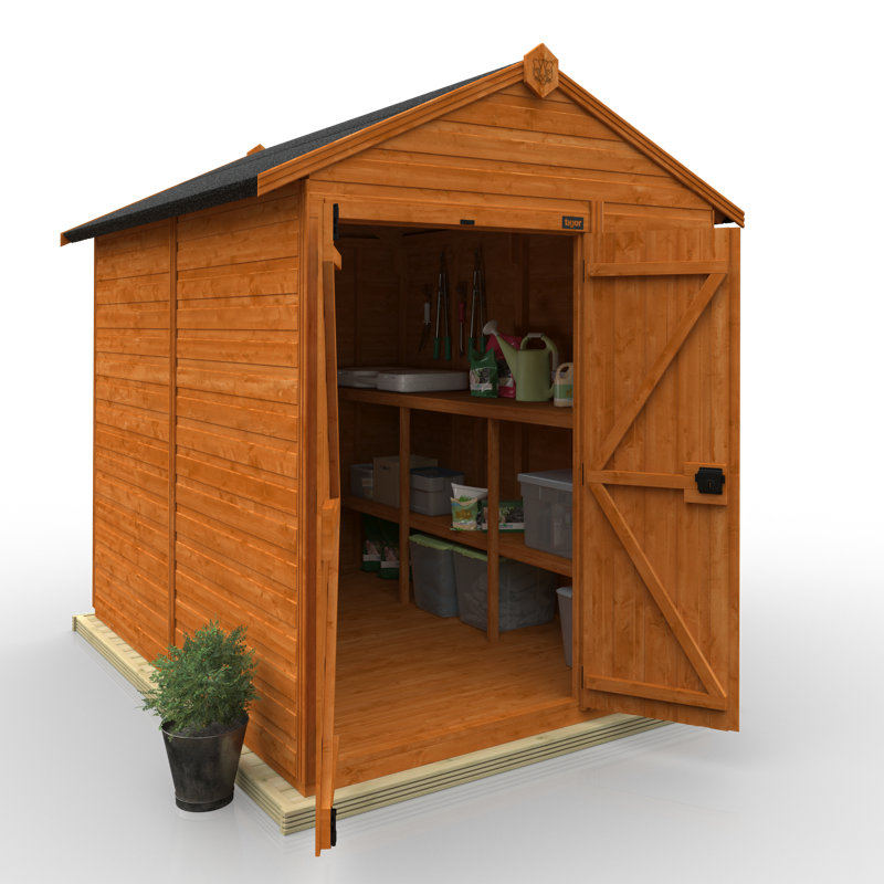 TigerFlex® Modular Buildings Solid Wood Tool/Bike Shed, 213cm H x 175cm W x 224cm D