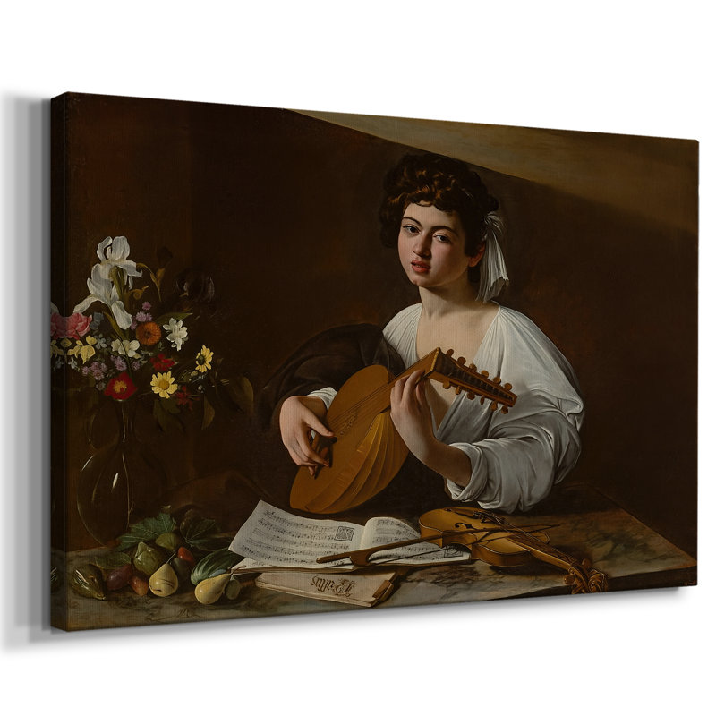 Le joueur de luth (version de l'Ermitage) - Toile tendue Caravaggio-Gallery - c. 1596, 24 po x 36 po