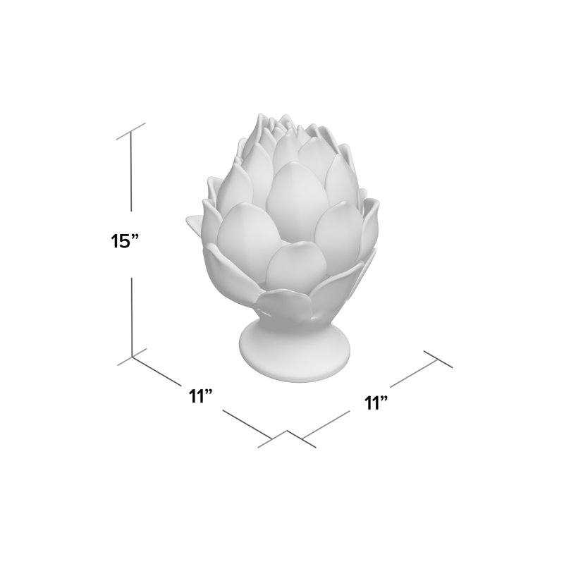 Artichoke Sculpture, 15" H x 11" W x 11" D