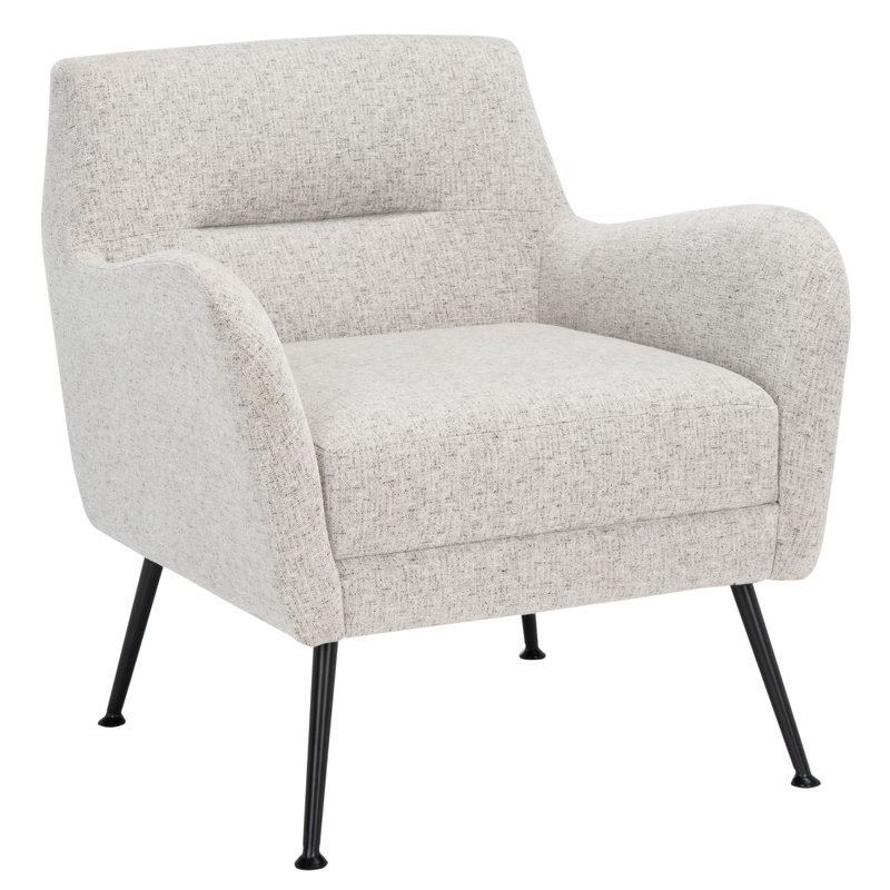Achilina Upholstered Armchair, Light Gray, Black