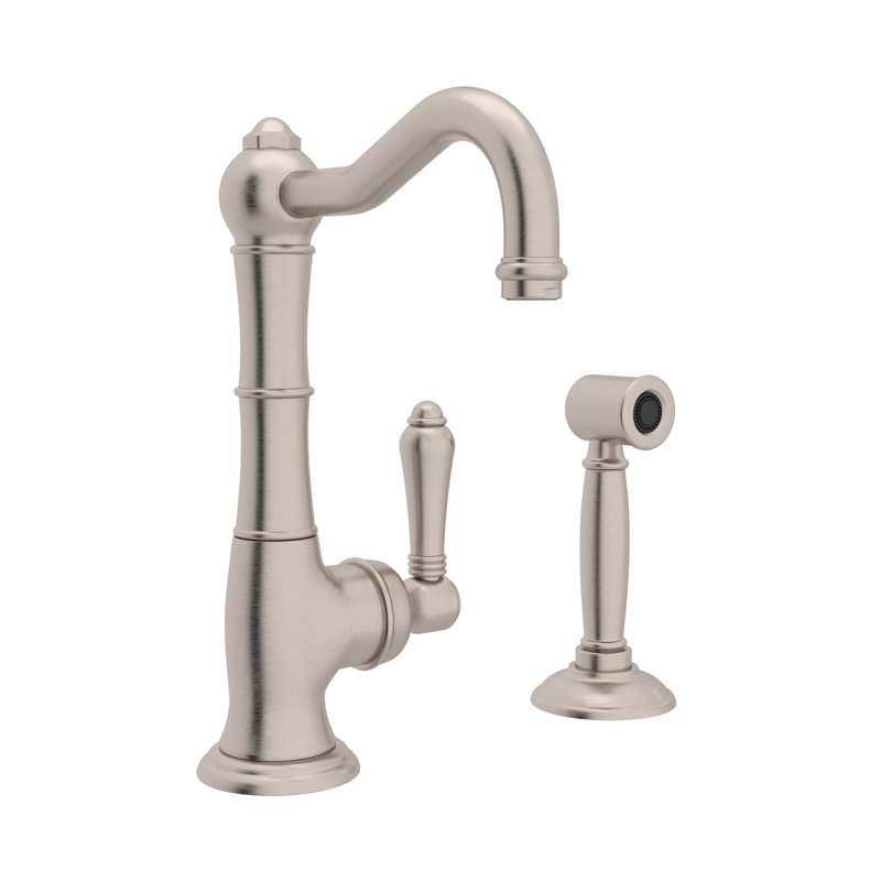Cinquanta Kitchen Faucet With Side Spray, Satin Nickel