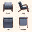 Chaise d'appoint rembourrée en bois massif avec coussin et sac de rangement Mid Century-116500003