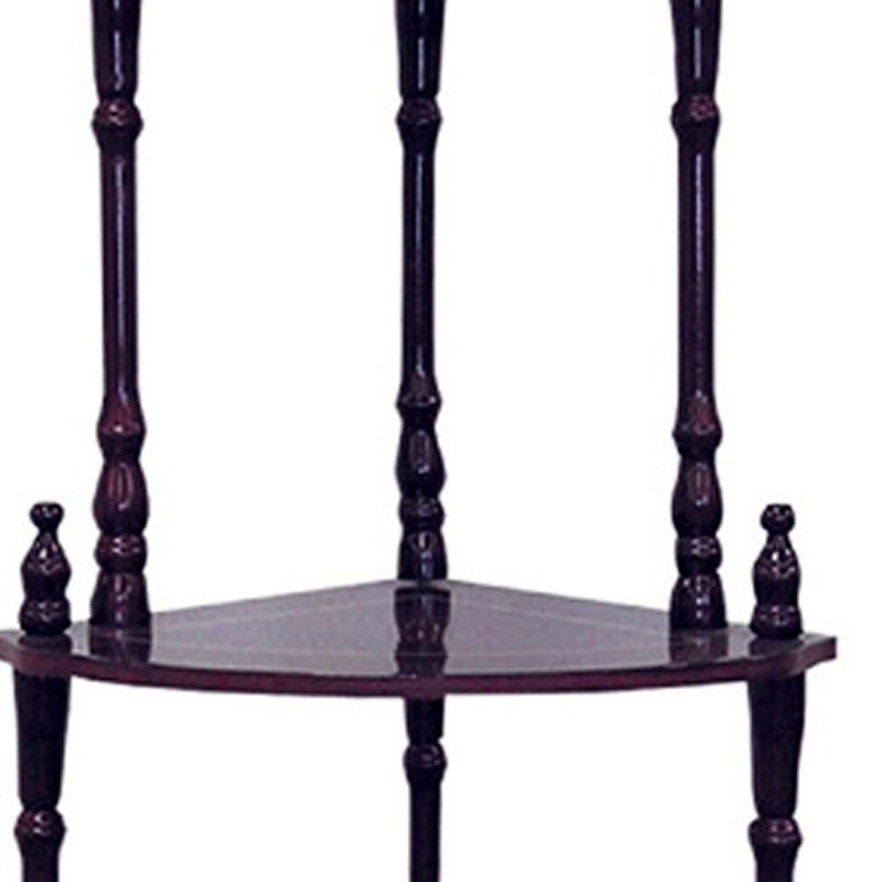 Chaundeler Corner Bookcase, (4 Shelves)  39.01"H x 20"W x 14.5"D